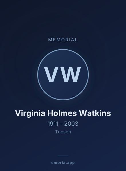 Memorial portrait of Virginia Holmes Watkins