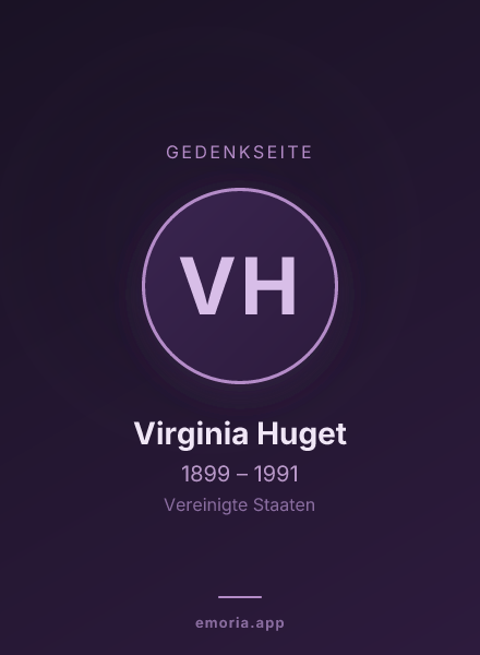 Gedenkportrait von Virginia Huget