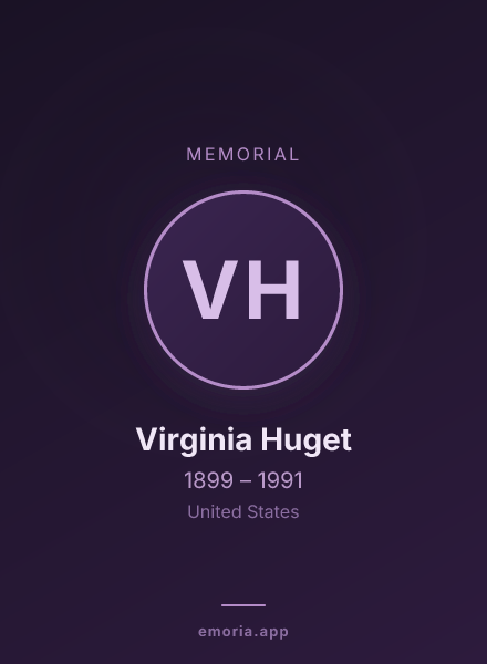 Memorial portrait of Virginia Huget