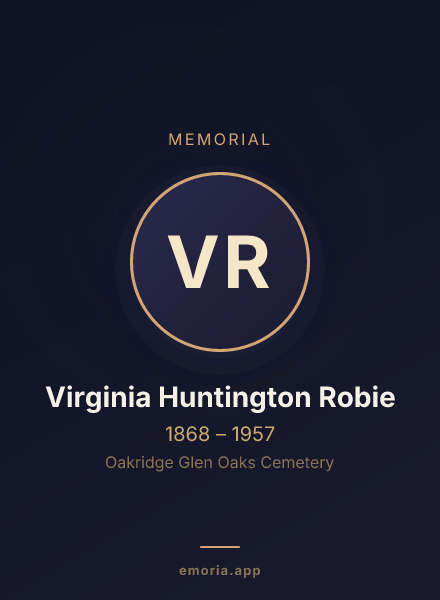 Memorial portrait of Virginia Huntington Robie