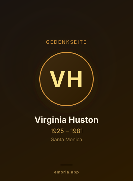 Gedenkportrait von Virginia Huston