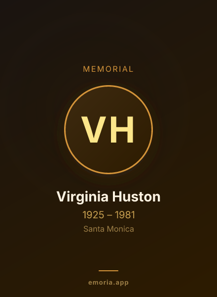 Memorial portrait of Virginia Huston