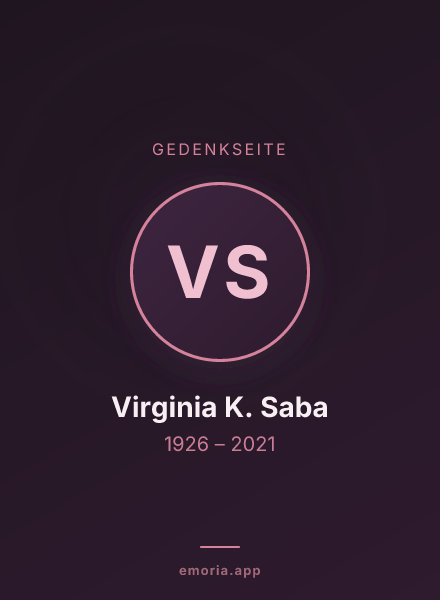 Gedenkportrait von Virginia K. Saba