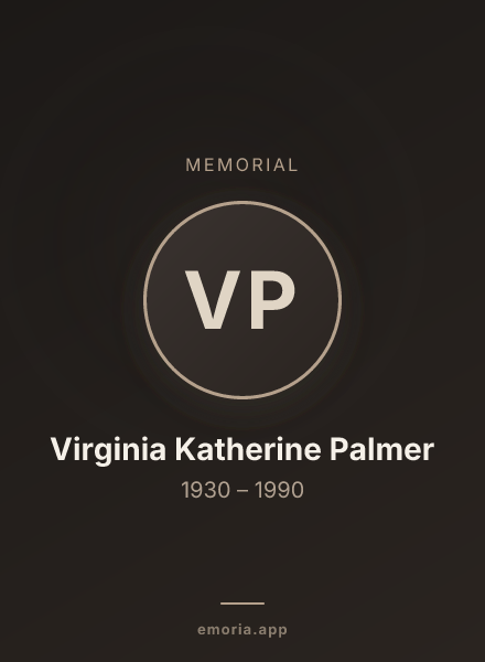 Memorial portrait of Virginia Katherine Palmer