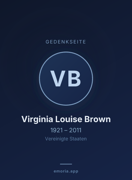 Gedenkportrait von Virginia Louise Brown