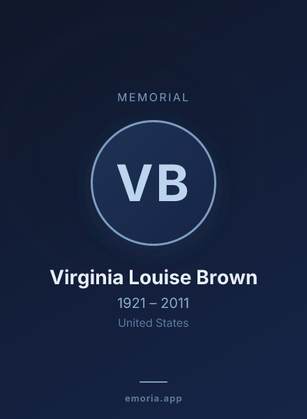 Memorial portrait of Virginia Louise Brown