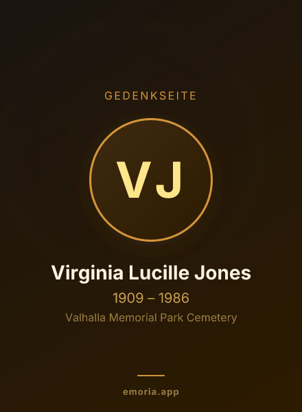 Gedenkportrait von Virginia Lucille Jones