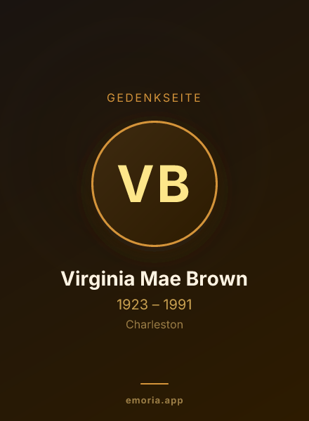 Gedenkportrait von Virginia Mae Brown