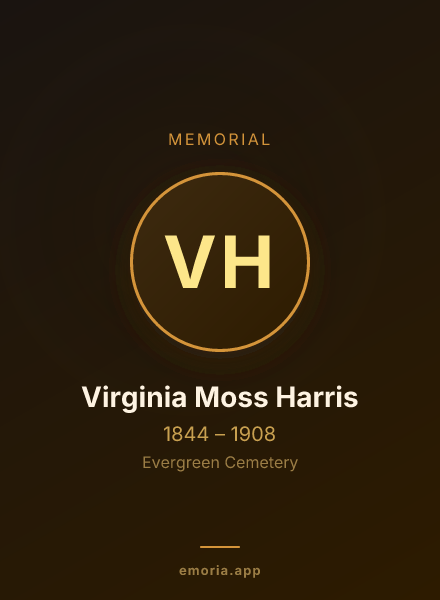 Memorial portrait of Virginia Moss Harris