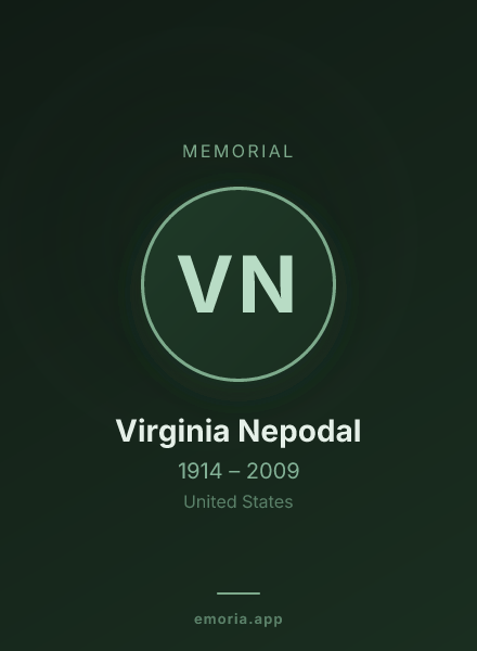 Memorial portrait of Virginia Nepodal
