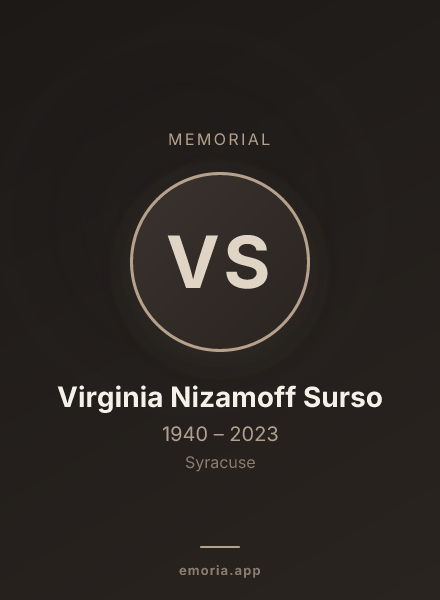 Memorial portrait of Virginia Nizamoff Surso