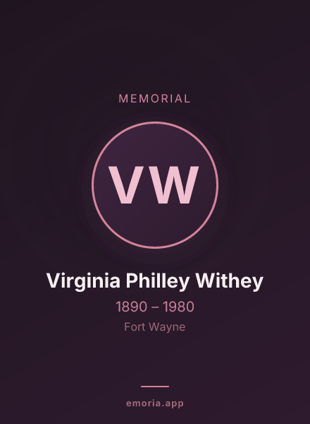 Memorial portrait of Virginia Philley Withey