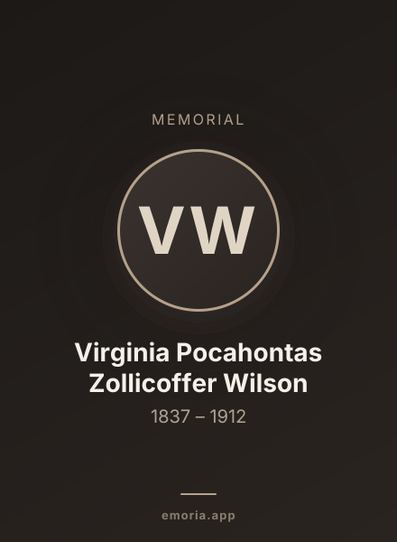 Memorial portrait of Virginia Pocahontas Zollicoffer Wilson