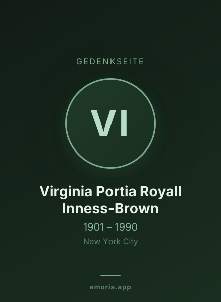Gedenkportrait von Virginia Portia Royall Inness-Brown