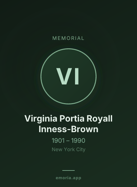 Memorial portrait of Virginia Portia Royall Inness-Brown
