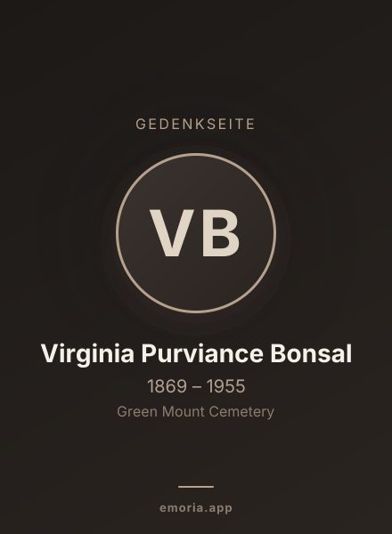 Gedenkportrait von Virginia Purviance Bonsal