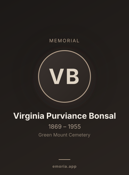 Memorial portrait of Virginia Purviance Bonsal