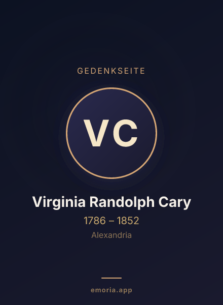 Gedenkportrait von Virginia Randolph Cary