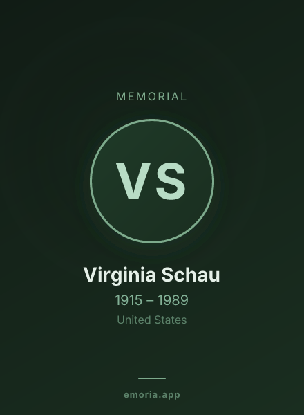 Memorial portrait of Virginia Schau