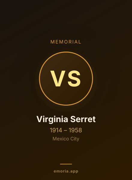 Memorial portrait of Virginia Serret