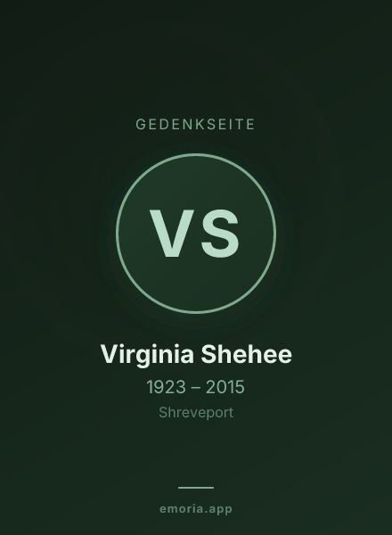 Gedenkportrait von Virginia Shehee