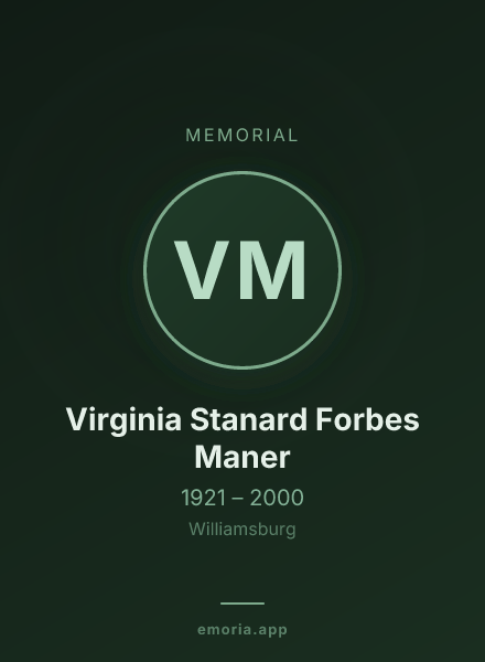 Memorial portrait of Virginia Stanard Forbes Maner