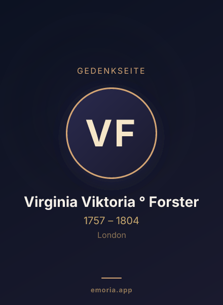 Gedenkportrait von Virginia Viktoria ° Forster