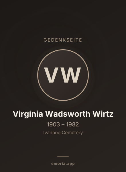Gedenkportrait von Virginia Wadsworth Wirtz