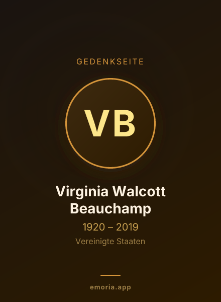 Gedenkportrait von Virginia Walcott Beauchamp