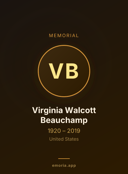 Memorial portrait of Virginia Walcott Beauchamp