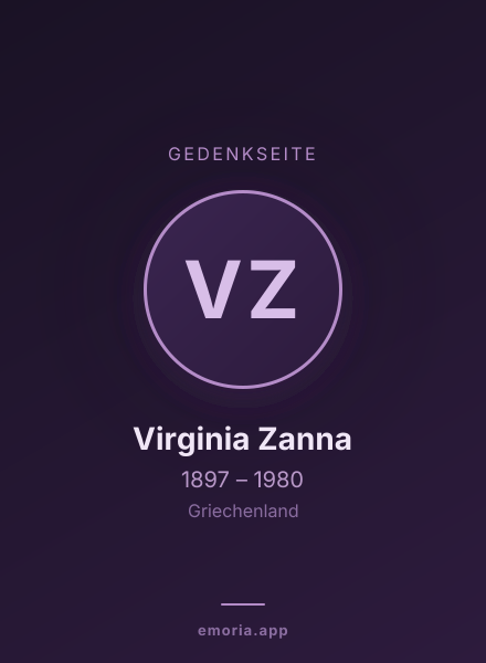 Gedenkportrait von Virginia Zanna