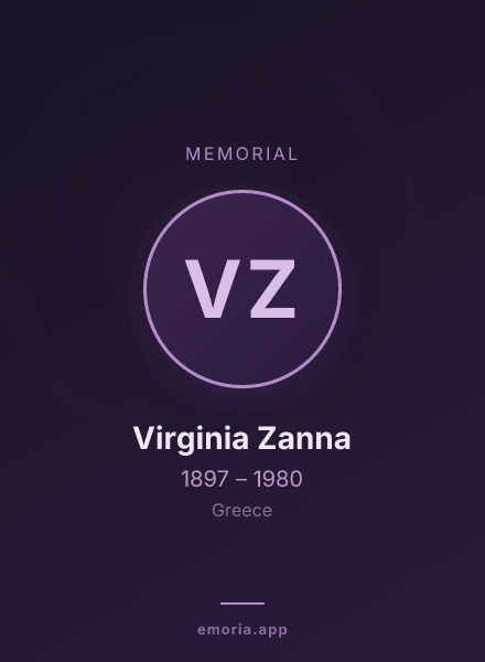 Memorial portrait of Virginia Zanna