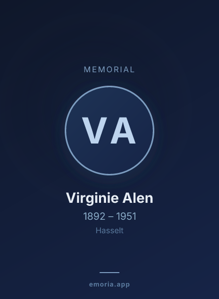 Memorial portrait of Virginie Alen