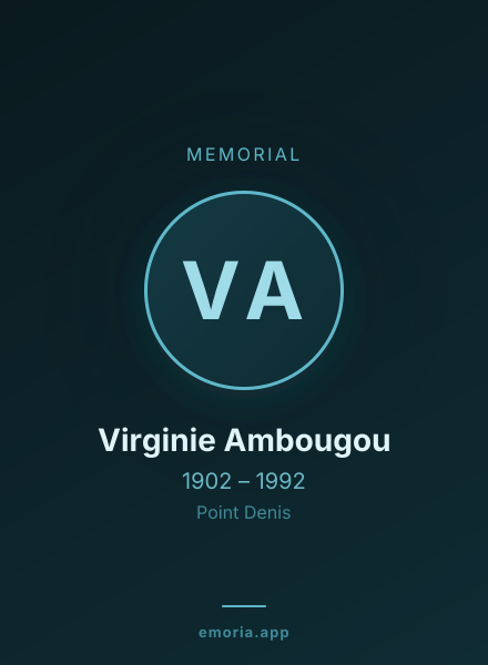Memorial portrait of Virginie Ambougou