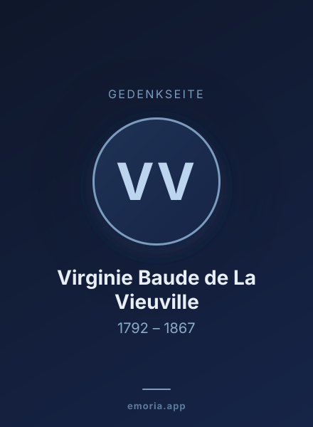Gedenkportrait von Virginie Baude de La Vieuville