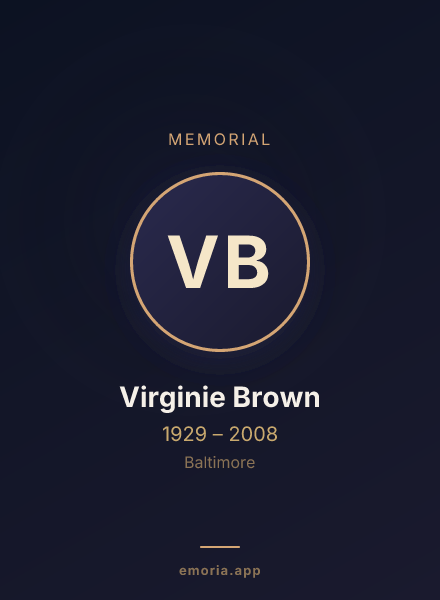 Memorial portrait of Virginie Brown