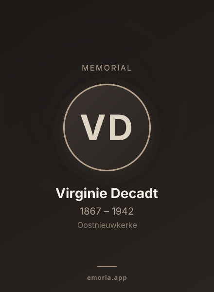 Memorial portrait of Virginie Decadt