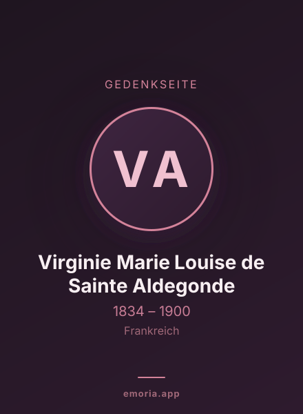 Gedenkportrait von Virginie Marie Louise de Sainte Aldegonde
