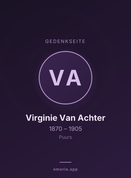 Gedenkportrait von Virginie Van Achter