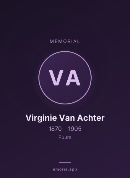 Memorial portrait of Virginie Van Achter