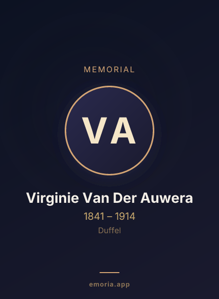 Memorial portrait of Virginie Van Der Auwera