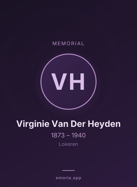 Memorial portrait of Virginie Van Der Heyden