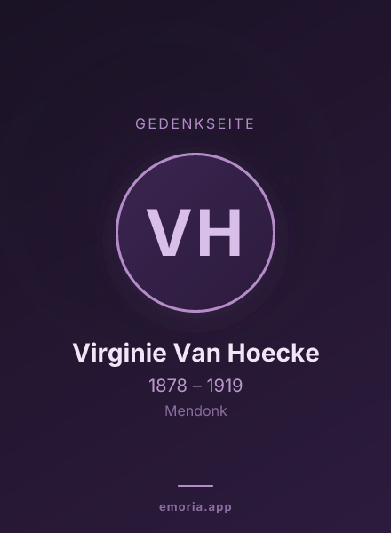 Gedenkportrait von Virginie Van Hoecke