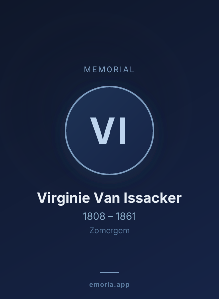 Memorial portrait of Virginie Van Issacker