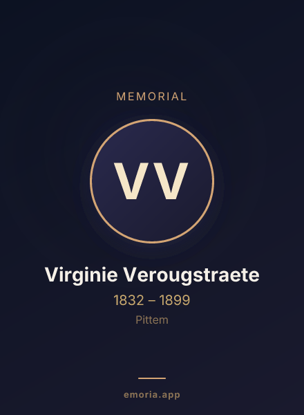 Memorial portrait of Virginie Verougstraete