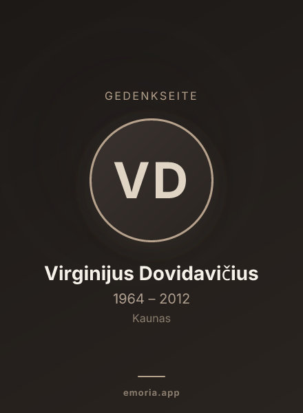 Gedenkportrait von Virginijus Dovidavičius