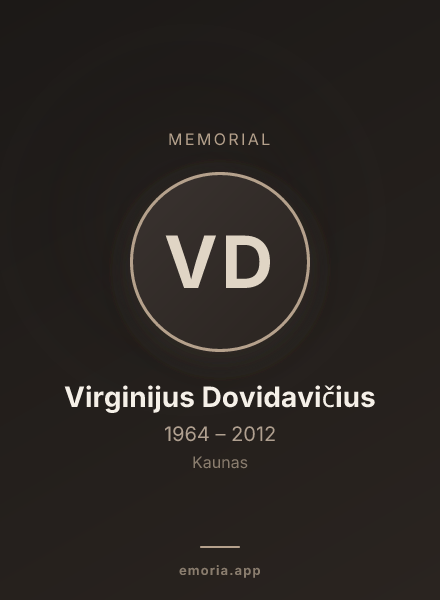 Memorial portrait of Virginijus Dovidavičius