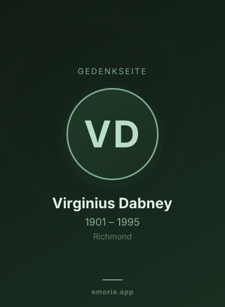 Gedenkportrait von Virginius Dabney