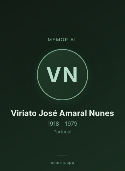 Memorial portrait of Viriato José Amaral Nunes