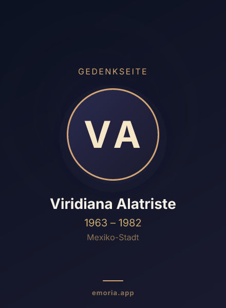 Gedenkportrait von Viridiana Alatriste